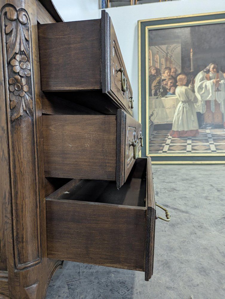 Neo Rustic Louis XV Style Chest Of Drawers In Oak photo Furniture