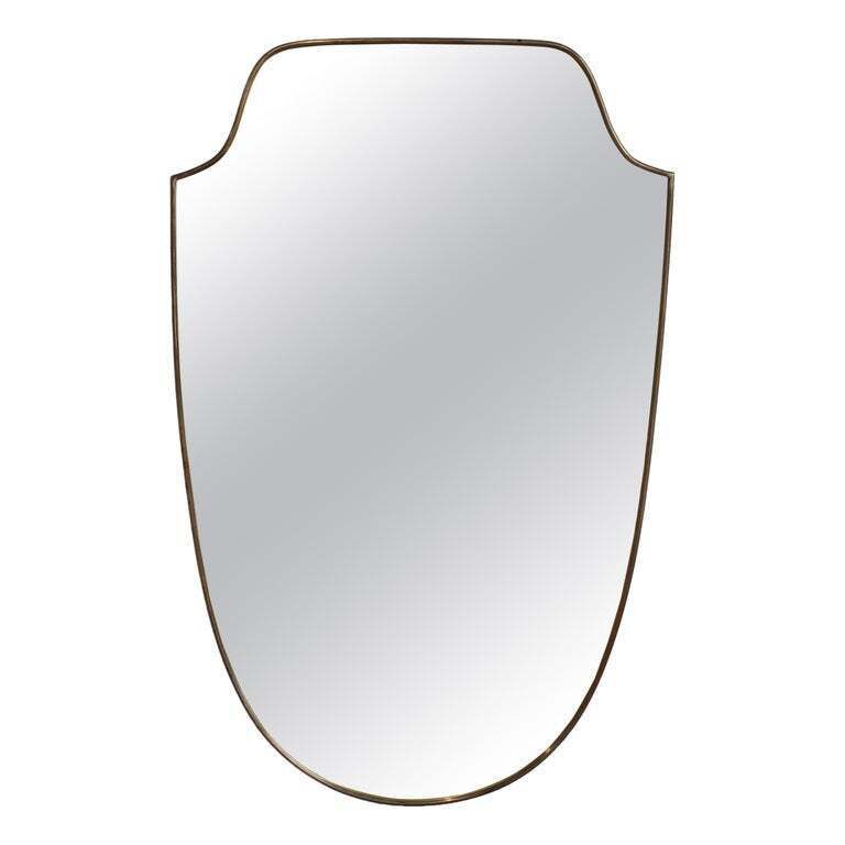 Vintage Italian Wall Mirror With Brass Frame (Circa 1960s)