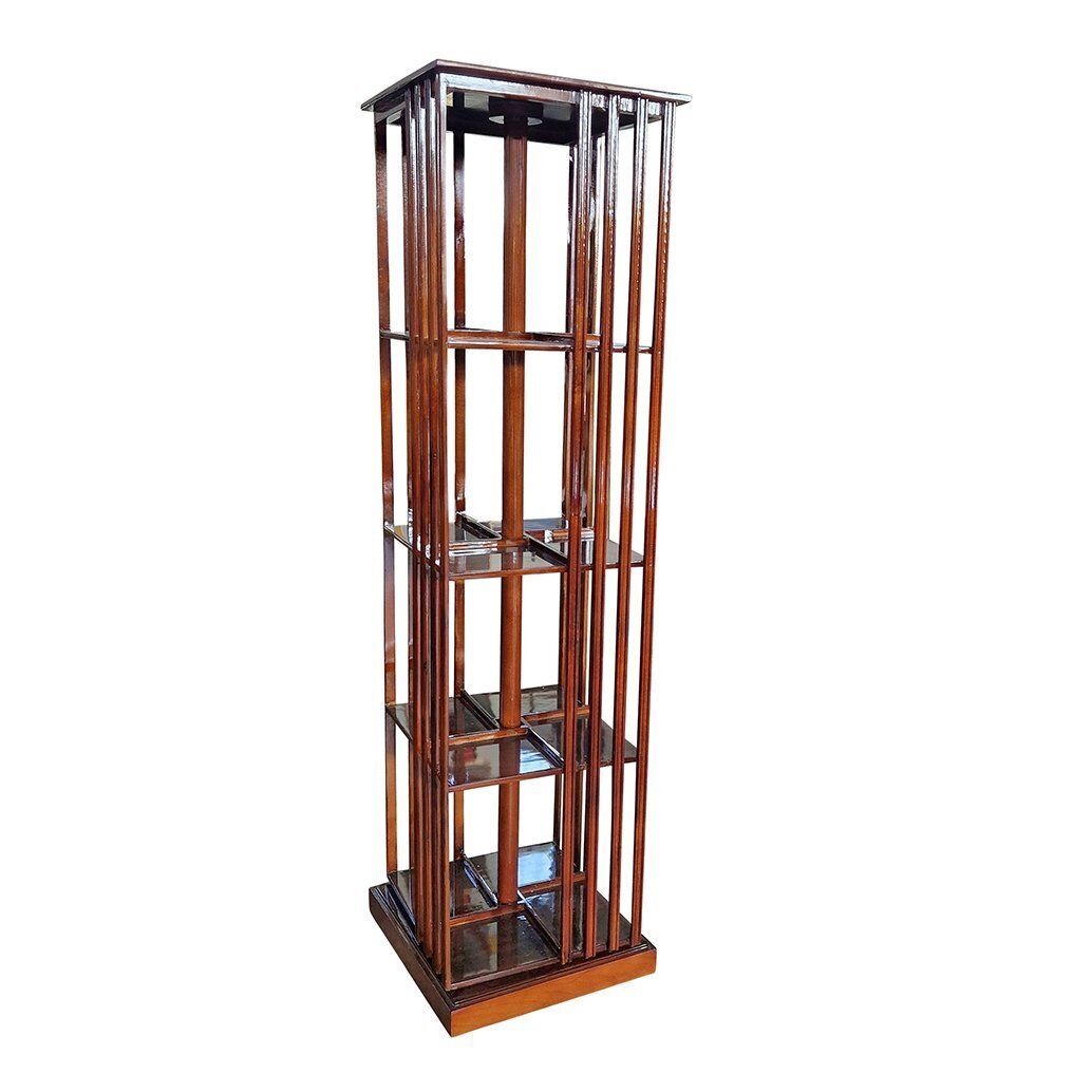 Quadrangular Revolving Bookcase In Walnut, 1980s