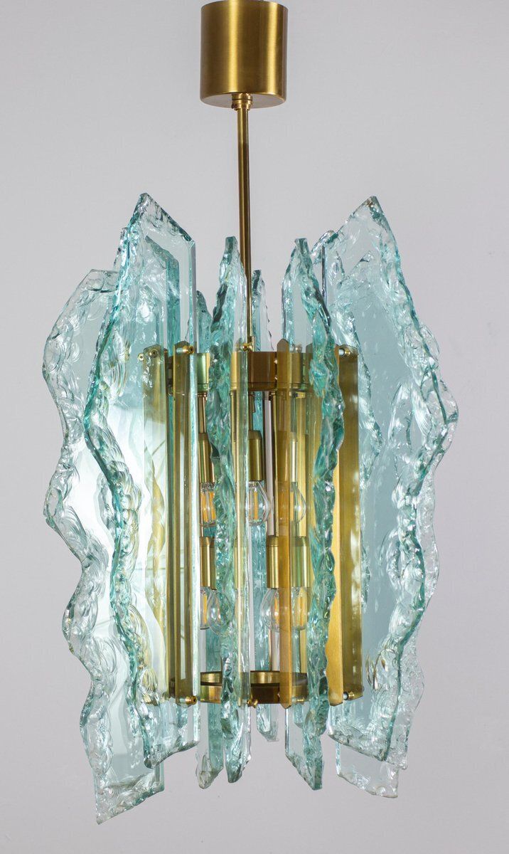 9704.0 Cut Glass Chandelier From Fontana Arte, 1960s photo