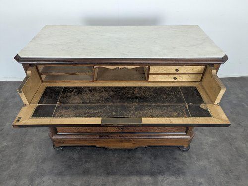 Elm Burl And Rosewood Secretary Chest Of Drawers photo vinterior