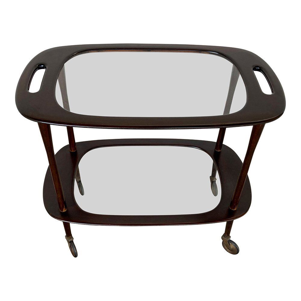 Mahogany Bar Food Trolley By Cesare Lacca, 1950 photo Furniture