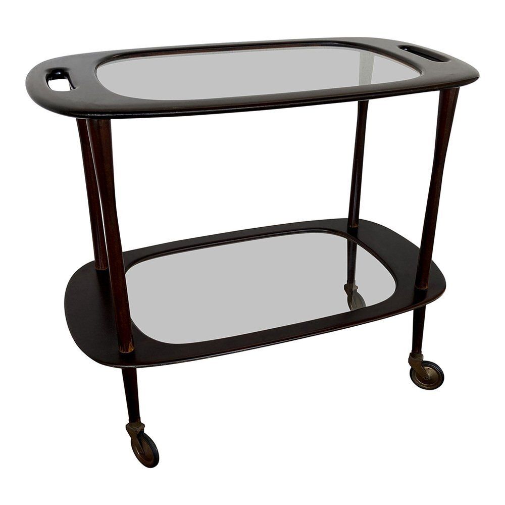 Mahogany Bar Food Trolley By Cesare Lacca, 1950 photo vinterior