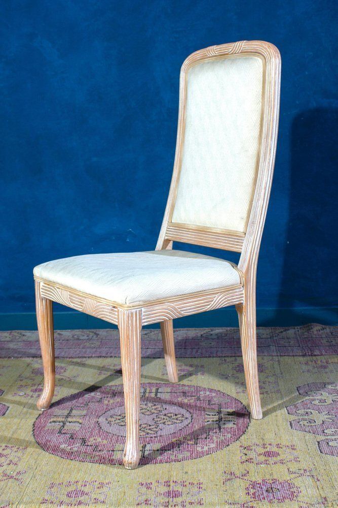 Italian White Decapé Wood Chairs, 1970s, Set Of 8 photo Furniture
