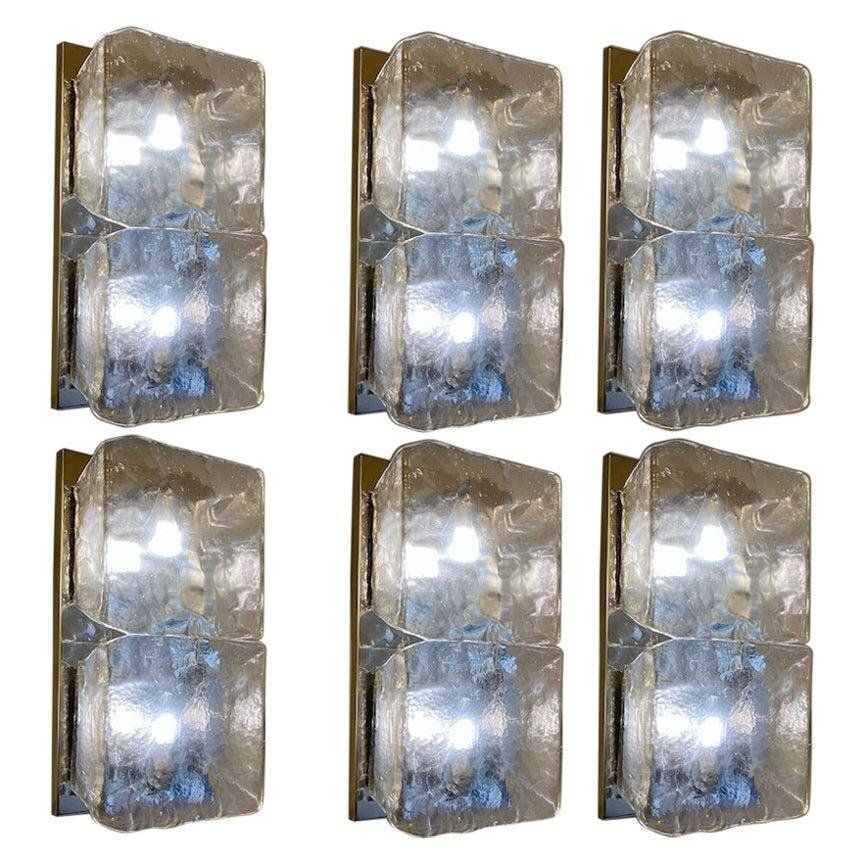 Grey Murano Wall Lights By Aureliano Toso, 1970s, Set Of 2