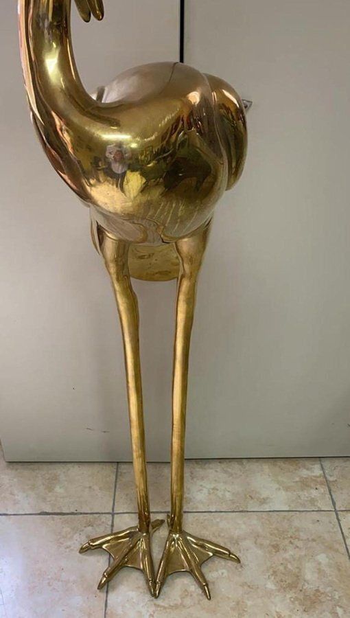 Large Gilt Bronze Sculptures Of Herons, Set Of 2 photo Art