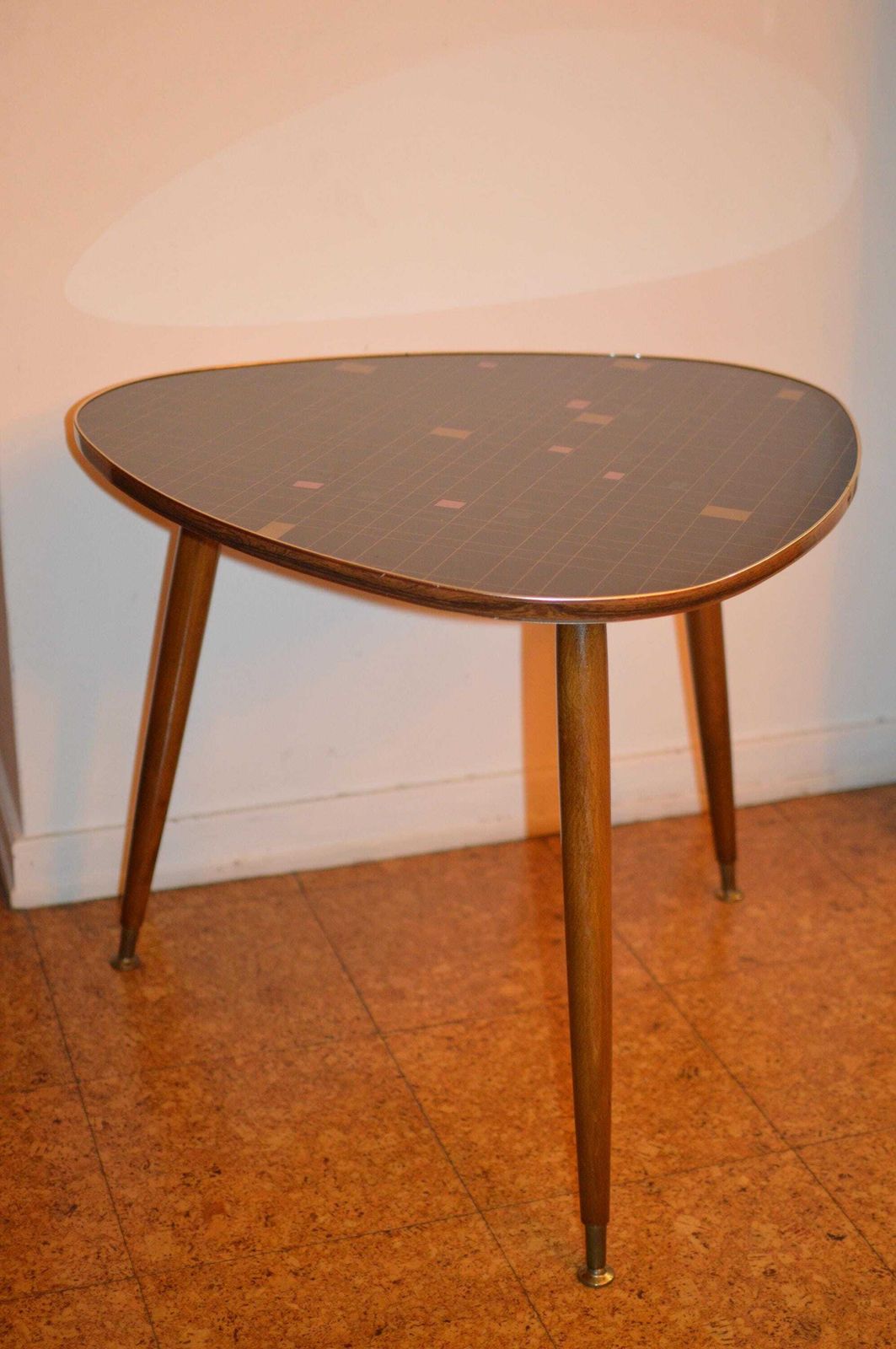 Vintage 50s Mid Century Nordic Modernist Rockabilly  Glass  Desk Tripod Desk photo Furniture