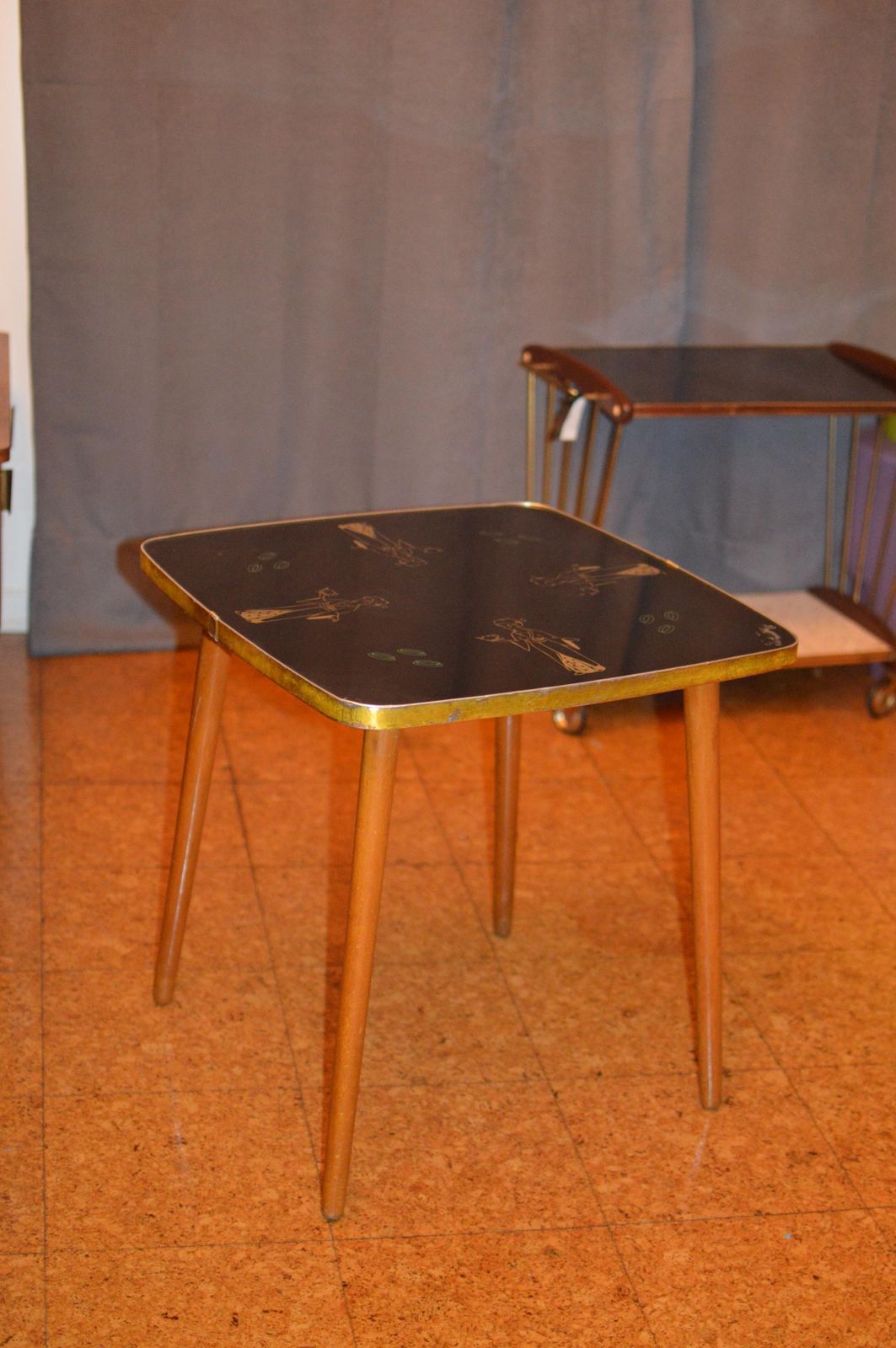 Vintage 50s Mid Century Nordic Modernist Rockabilly  Glass  Desk Table. German Table photo for sale