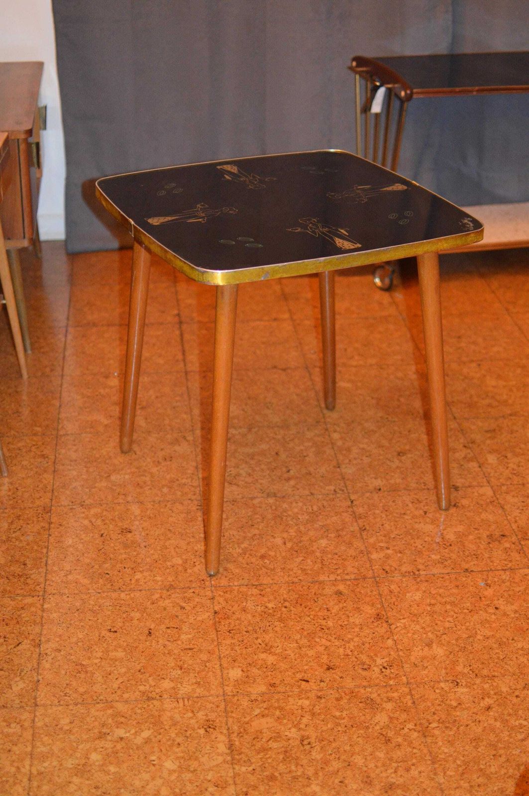Vintage 50s Mid Century Nordic Modernist Rockabilly  Glass  Desk Table. German Table photo 221.0