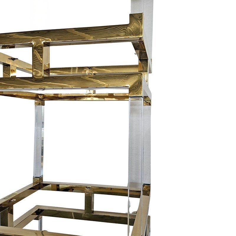 Brass And Acrylic Glass Bookcase, 1980s photo for sale