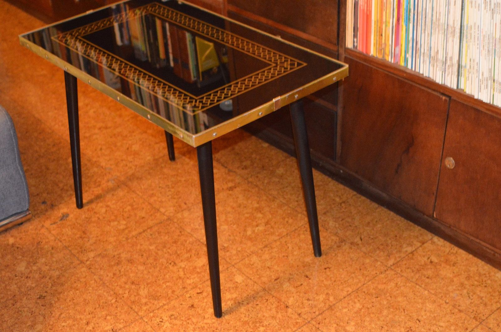 photo for sale Vintage 50s Mid Century Nordic Modernist Rockabilly  Glass  Desk Table