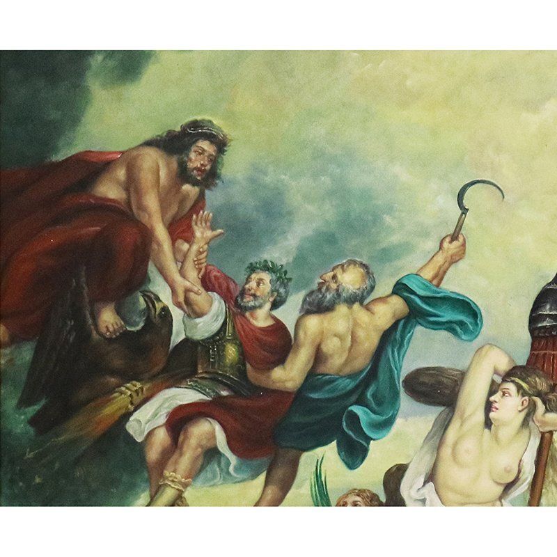 Nobles And Mythology, 1800s, Oil On Canvas, Framed photo vintage