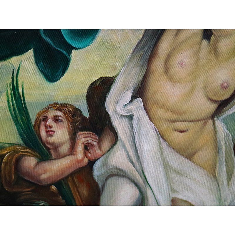 photo furniture Nobles And Mythology, 1800s, Oil On Canvas, Framed