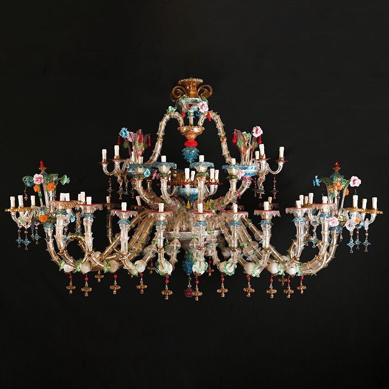 Rezzonico Murano Glass Chandelier Boat Model, 1960s photo furniture