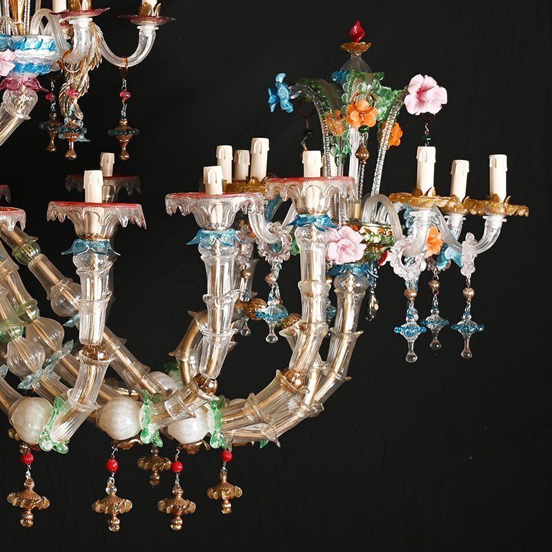 Rezzonico Murano Glass Chandelier Boat Model, 1960s photo vinterior