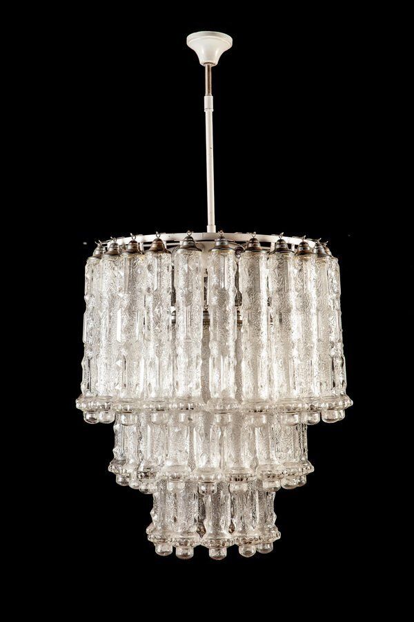 Murano Art Glass Chandelier By Aureliano Toso, 1950 photo Lighting