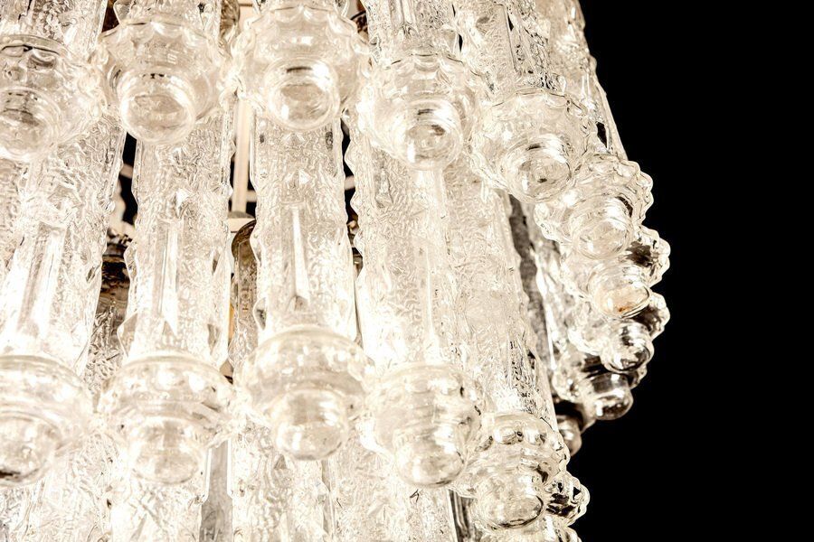 Murano Art Glass Chandelier By Aureliano Toso, 1950 photo vintage