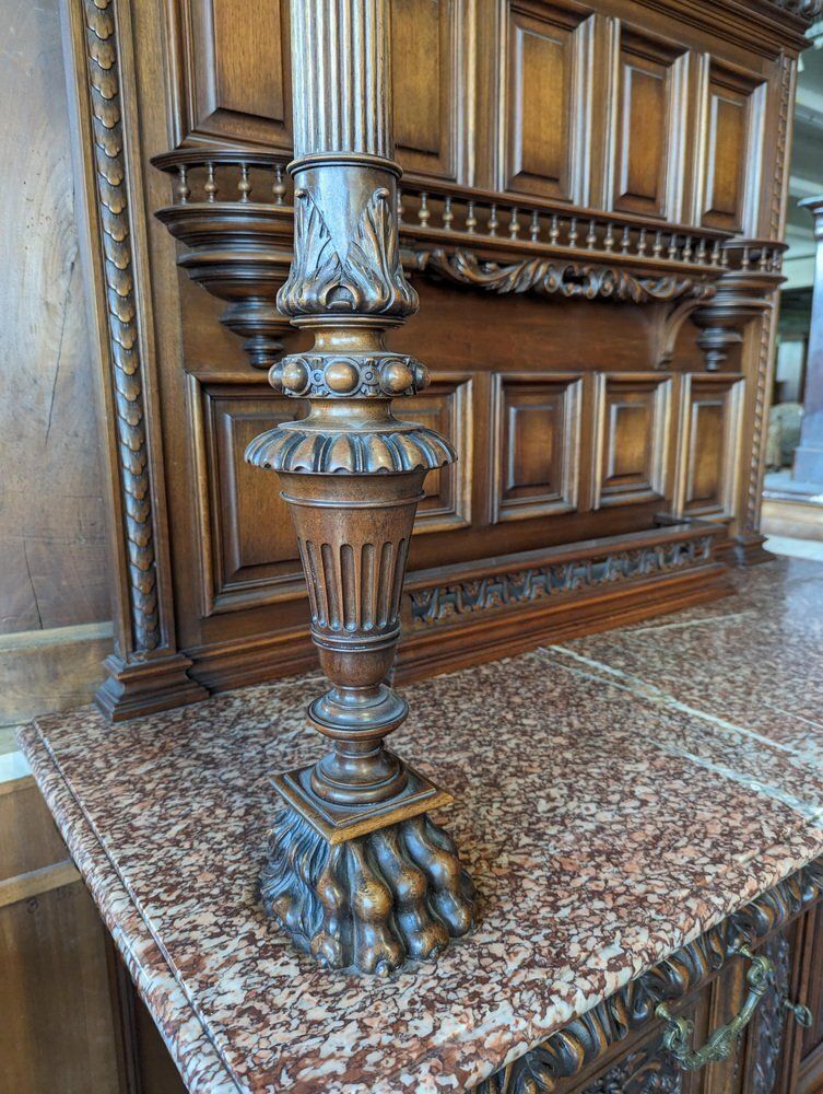 Large Renaissance Buffet In Walnut, Set Of 2 photo for sale