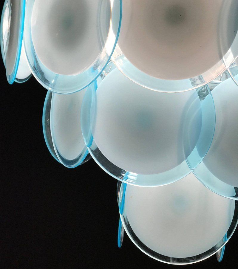Disc Murano Chandelier From Vistosi, 1970s, Set Of 2 photo Lighting