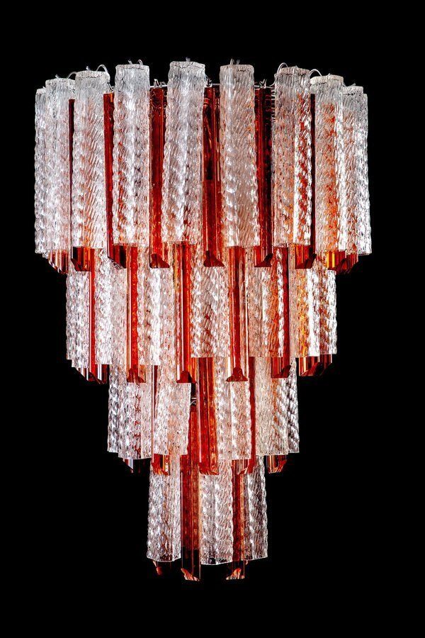 Mid Century Murano Glass Tronchi 4 Tier Chandelier, 1960 photo Lighting