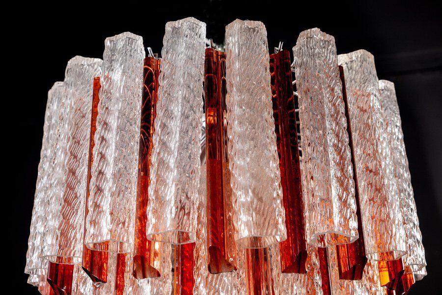 7427.0 Mid Century Murano Glass Tronchi 4 Tier Chandelier, 1960 photo