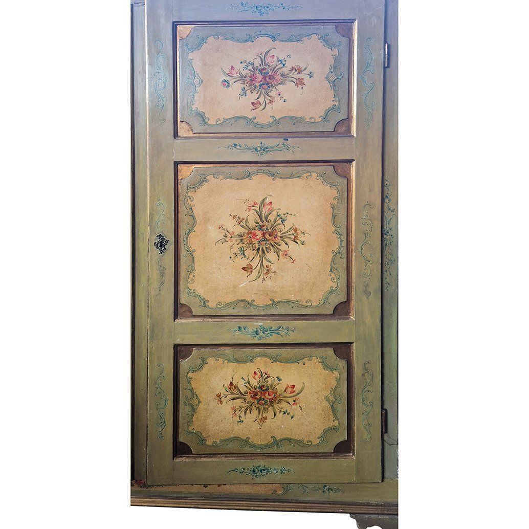 Vintage Tyrolean Lacquered Two Door Wardrobe, 1980s photo vintage