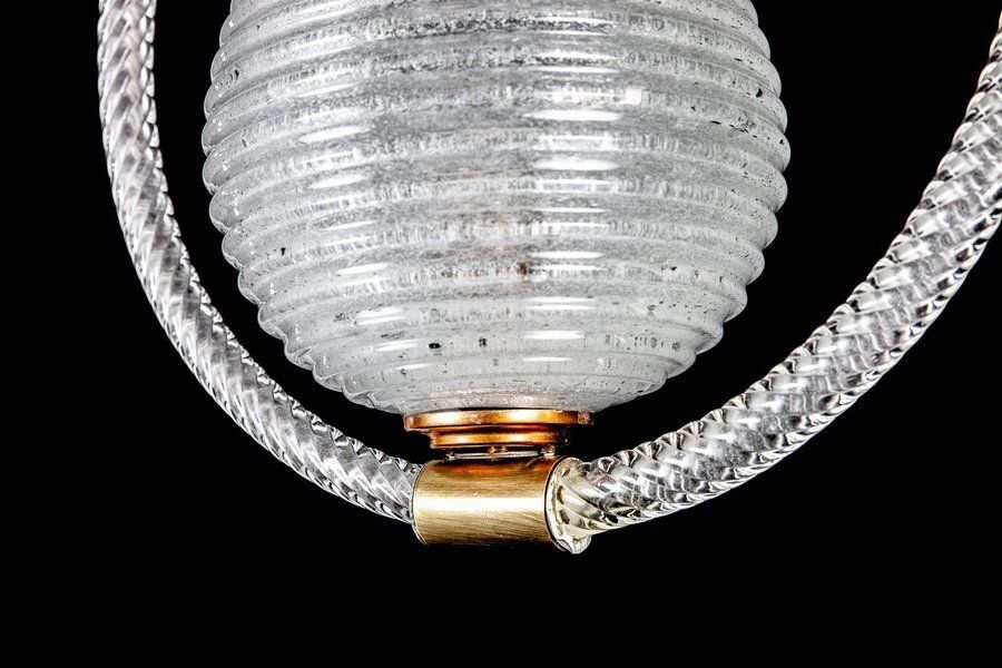 Art Deco Murano Glass Chandelier Or Lantern By Ercole Barovier, 1940s photo Lighting