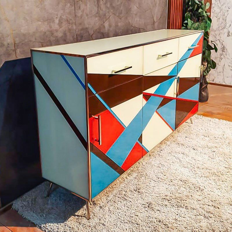Multicolored Glass Dresser, 1980s photo furniture