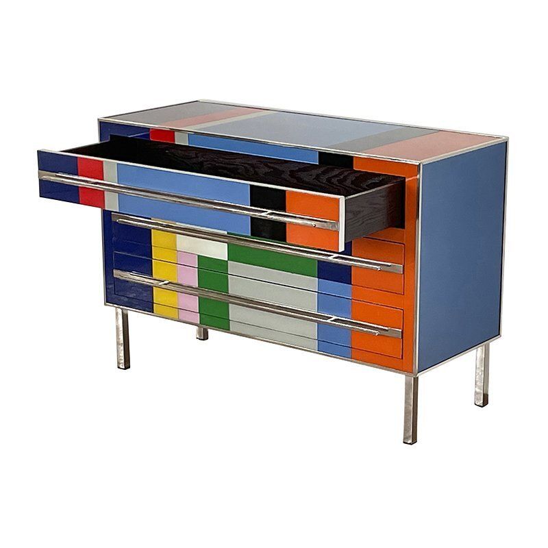 Dresser With 3 Glass Drawers, 1980s photo vinterior
