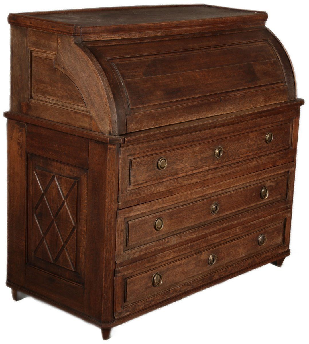 Antique Biedermeier Secretary In Oak, 1800