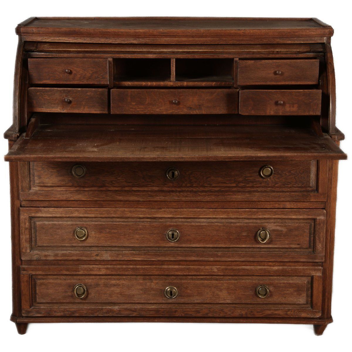 Antique Biedermeier Secretary In Oak, 1800 photo Furniture