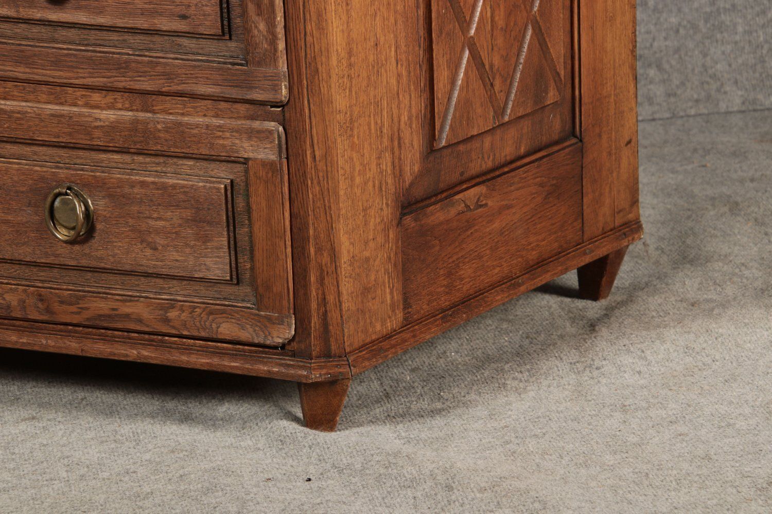 Antique Biedermeier Secretary In Oak, 1800 photo vinterior