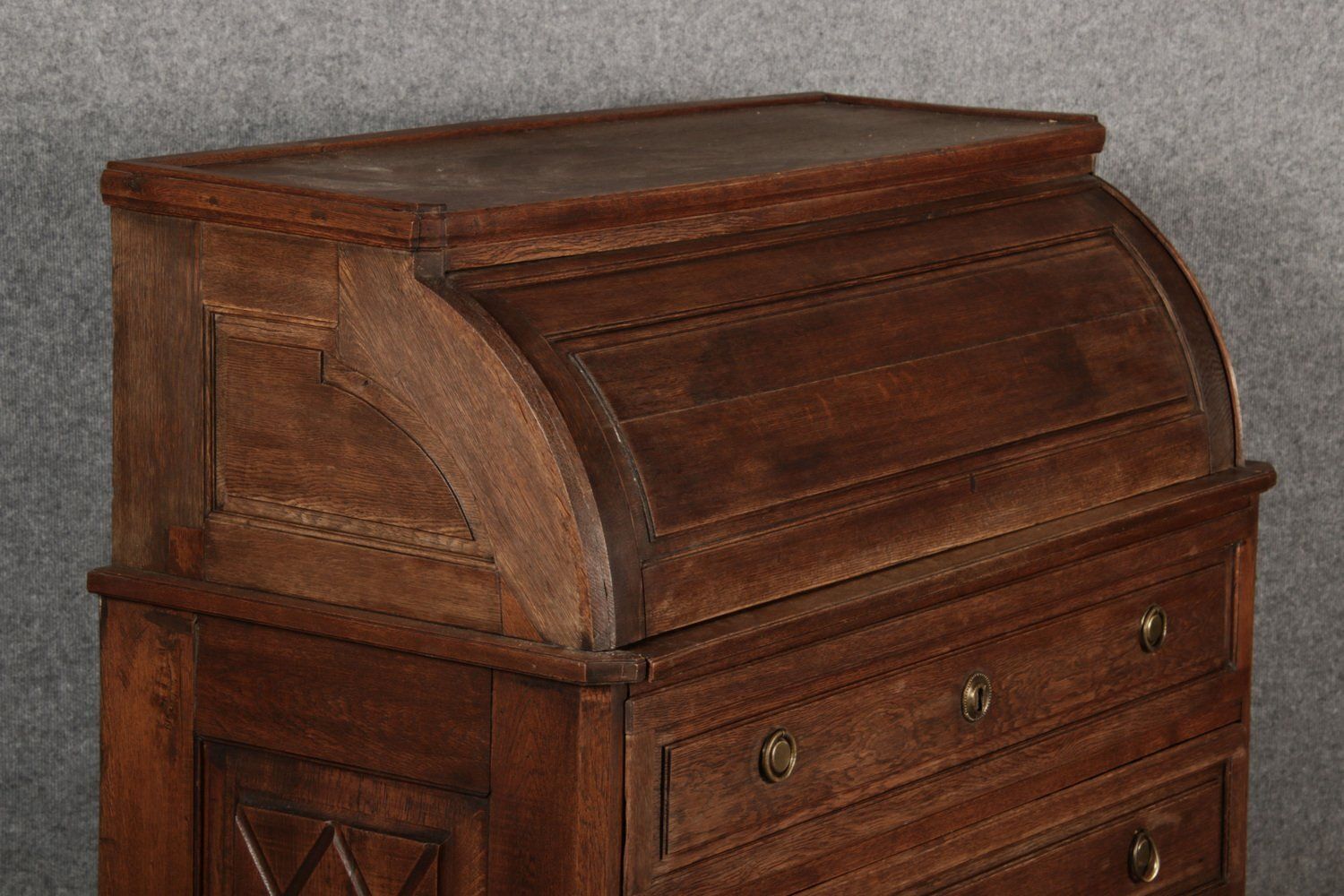 1307.0 Antique Biedermeier Secretary In Oak, 1800 photo