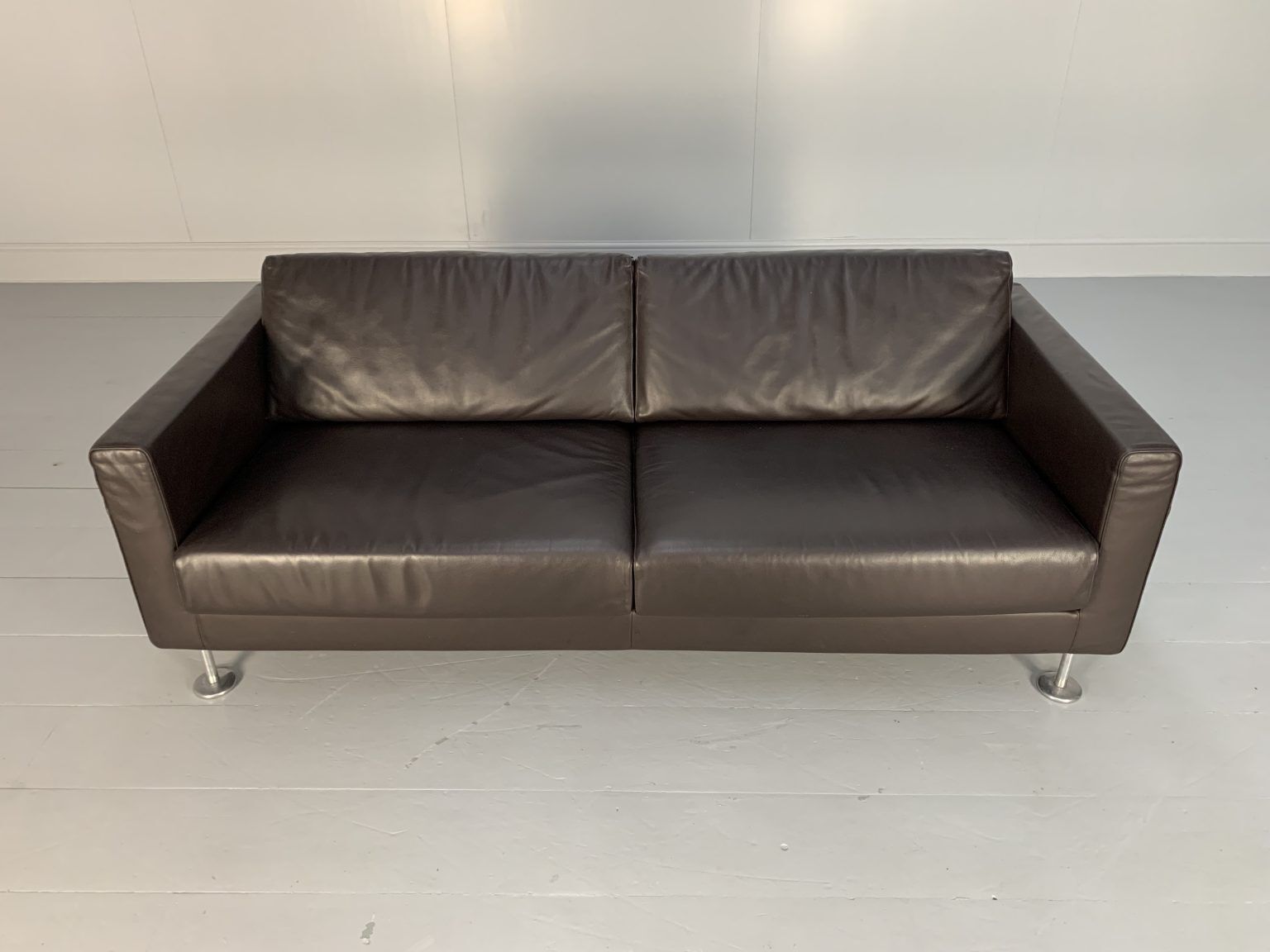 Vitra “Park” 2 Sofa & Armchair Suite – In Dark Brown Leather photo for sale
