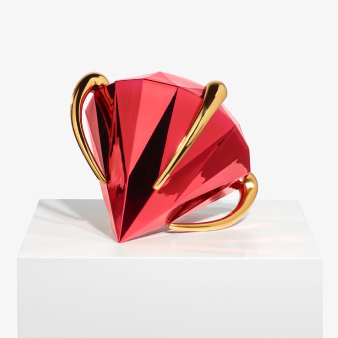 Jeff Koons The Pair Of Diamond Sculptures   Red And Blue photo for sale