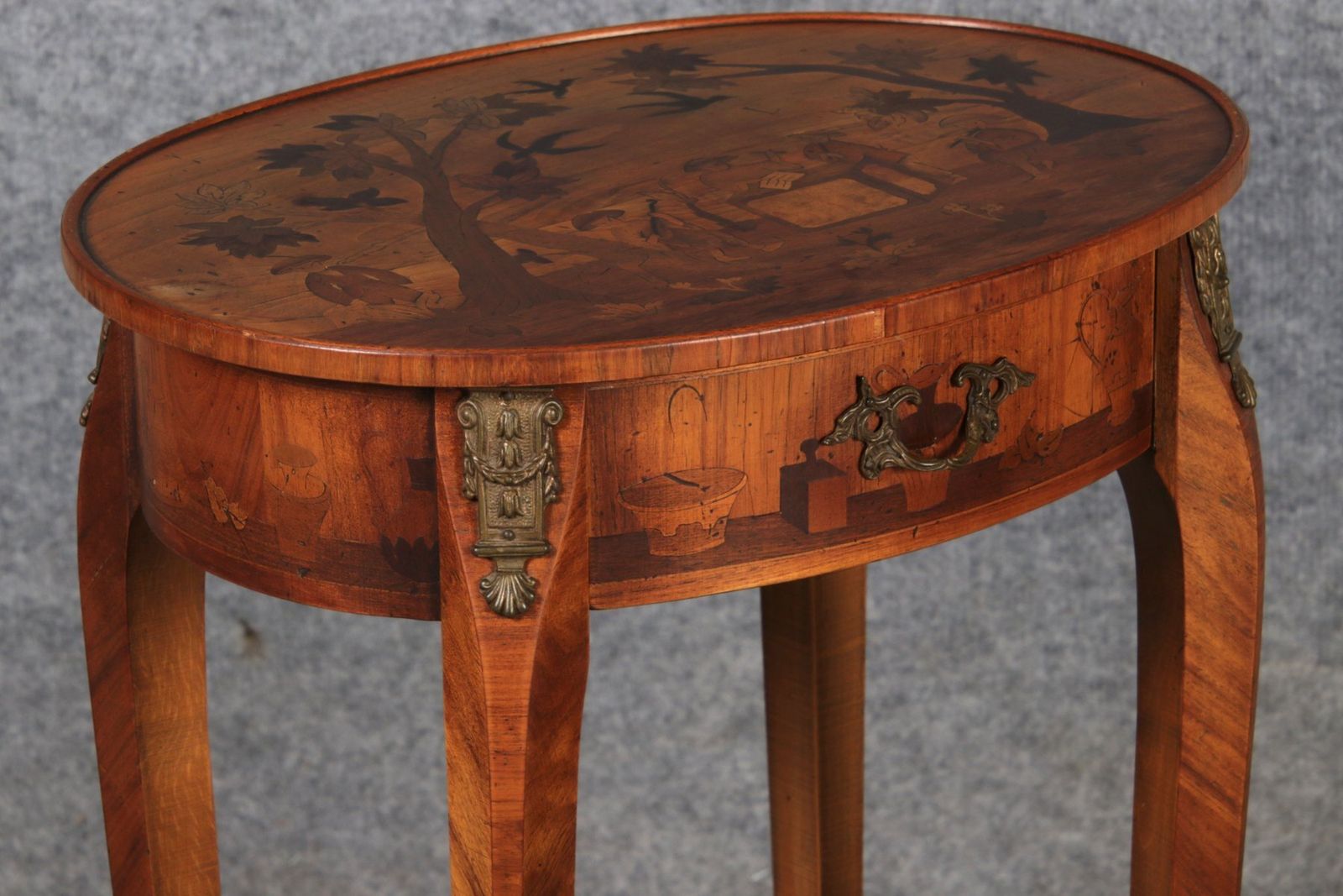 photo buy Antique Louis XV Style Side Tables With Chinoiserie Inlay, 1920s, Set Of 2