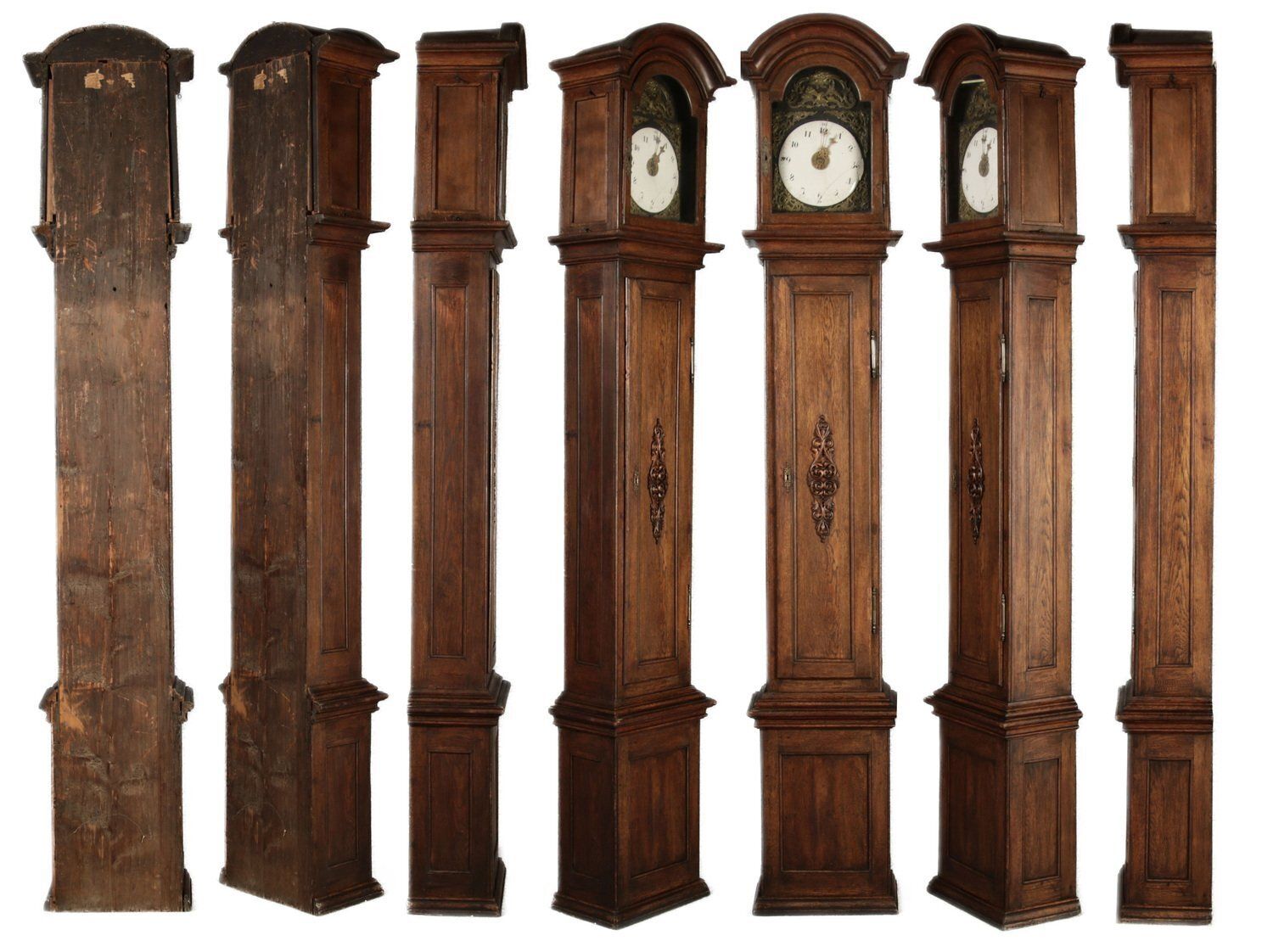 Large Antique Baroque Grandfather Clock In Oak, 1750 photo 2085.0
