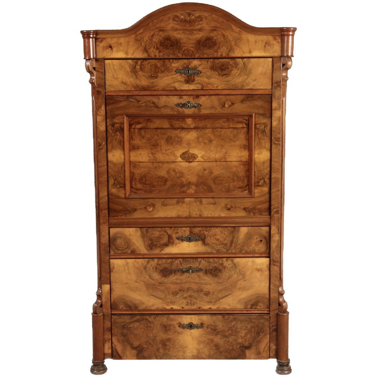 Antique Louis Phillipe Secretary In Walnut, 1860