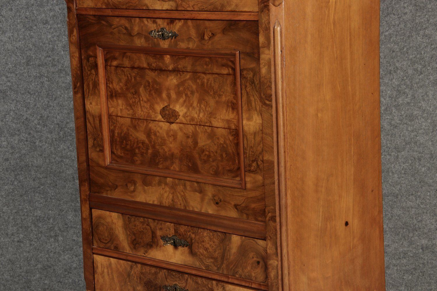 Antique Louis Phillipe Secretary In Walnut, 1860 photo vinterior