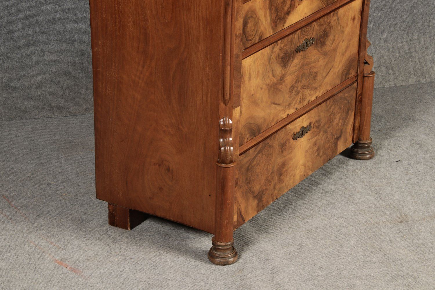 Antique Louis Phillipe Secretary In Walnut, 1860 photo vintage