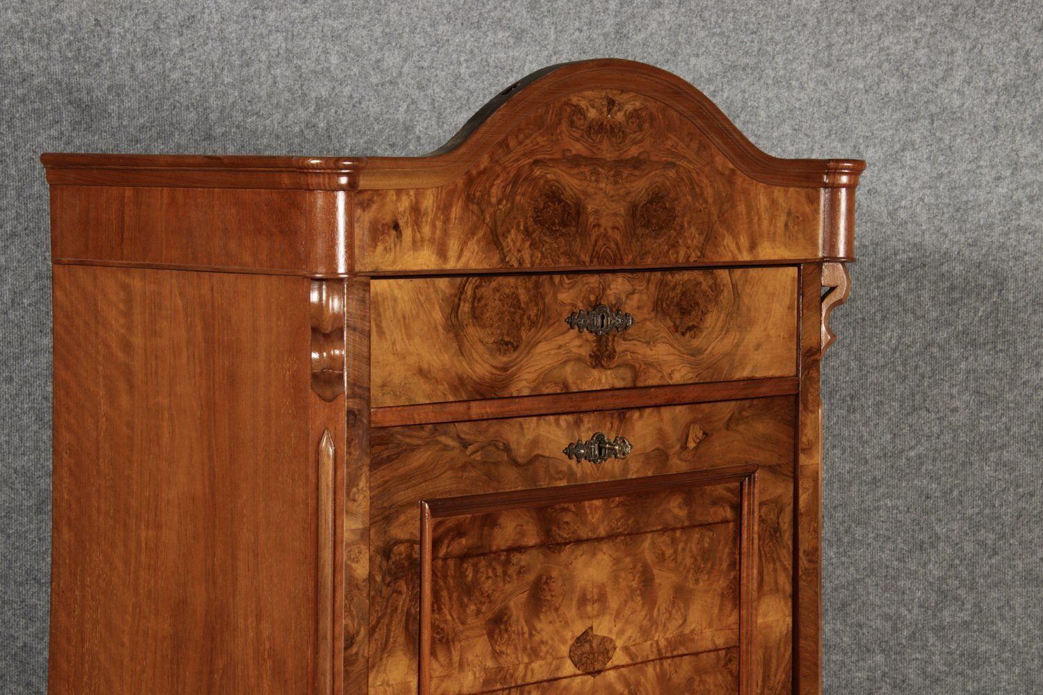 Furniture Antique Louis Phillipe Secretary In Walnut, 1860 photo