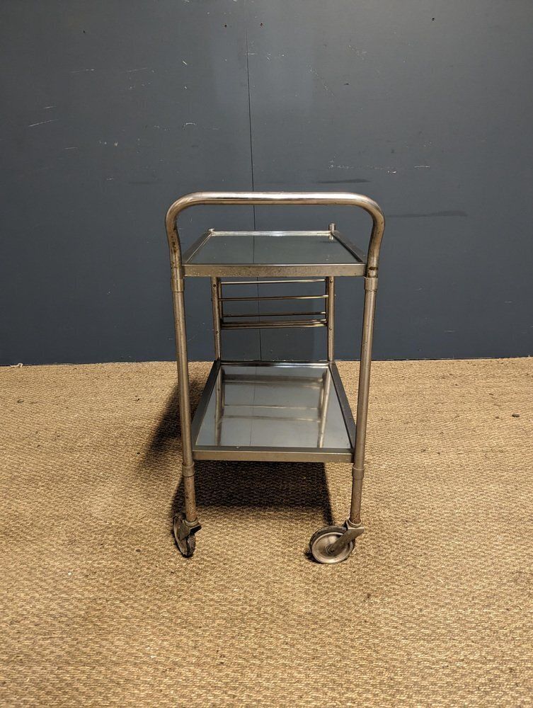 Rolling Trolley Bar With Mirror Top & Steel Structure photo for sale