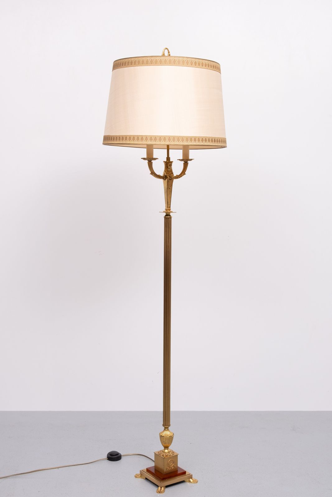 Gilded Bronze Empire Floor Lamp France 1950s photo vinterior