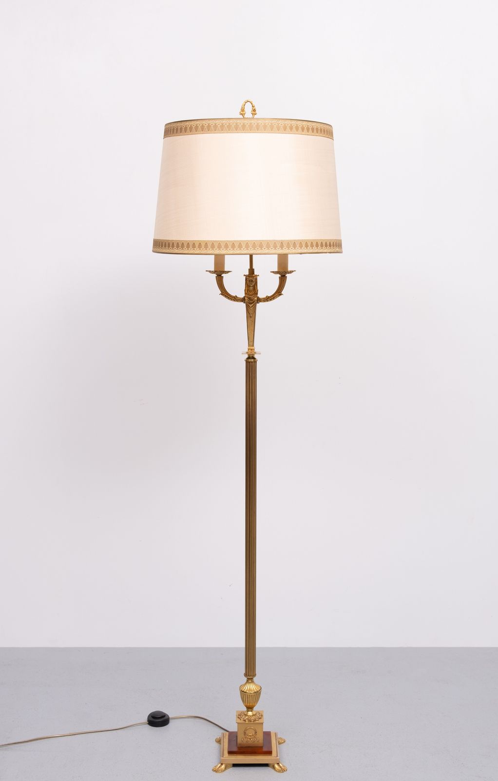 Gilded Bronze Empire Floor Lamp France 1950s