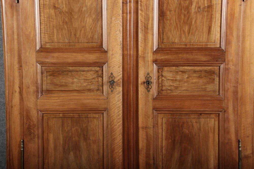 Furniture Baroque Wardrobe In Walnut, Freiburg, Switzerland, 1800s photo