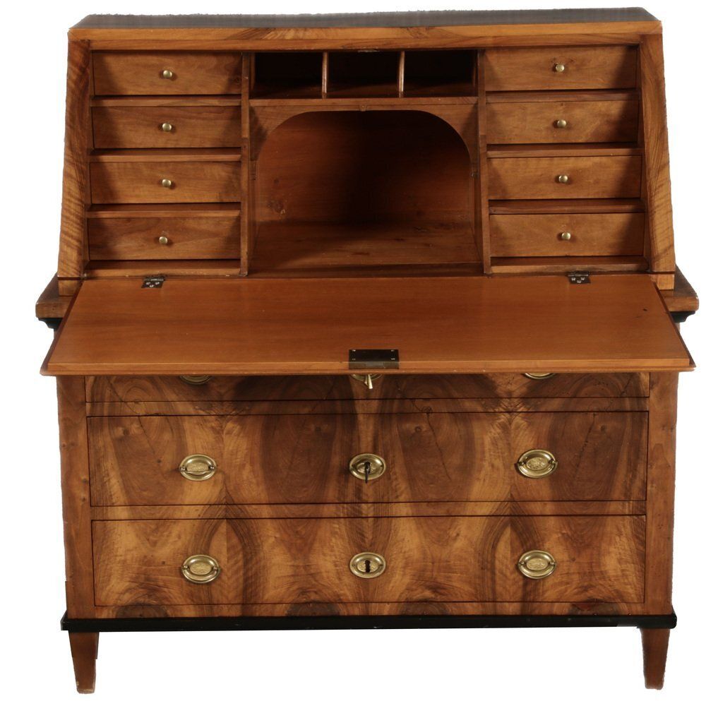 Biedermeier Secretary In Walnut, 1820s photo Furniture
