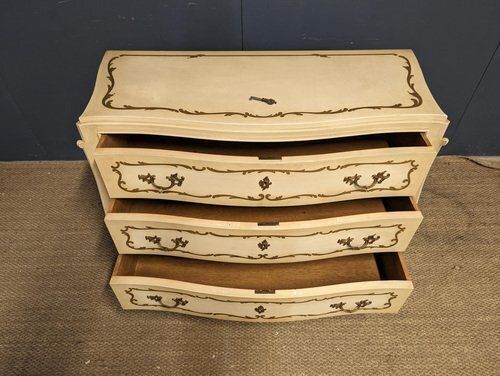 20th Century Leleu Style Chest Of Drawers With Brass Feet photo Furniture