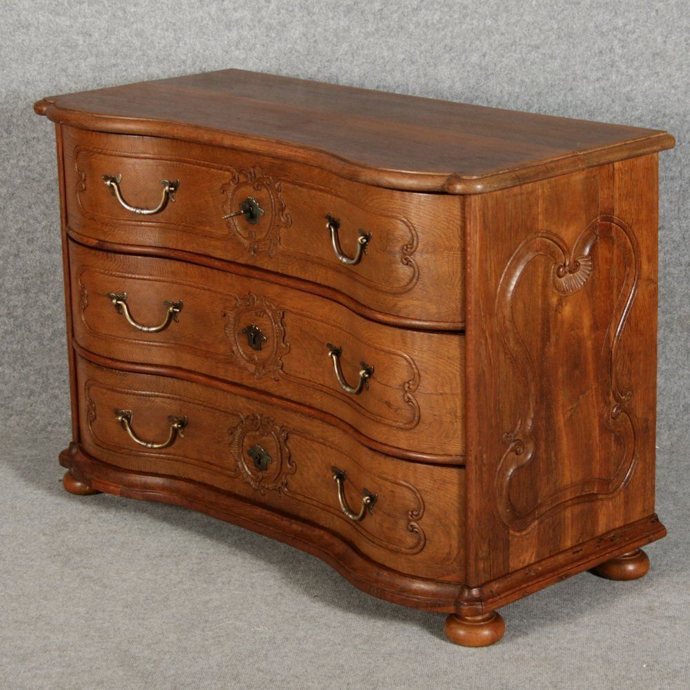 Antiquity Baroque Oak Chest Of Drawers By Aachen Liège Jh, 1750s photo furniture