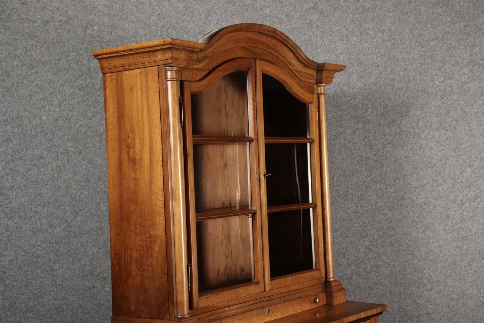 Biedermeier Top Display Cabinet In Walnutm Southern Germany photo vintage