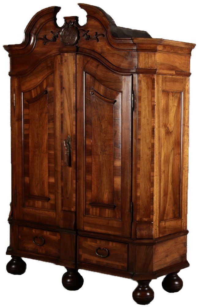 Antique Baroque Cabinet In Walnut, Schleswig Holstein, 1750s photo for sale